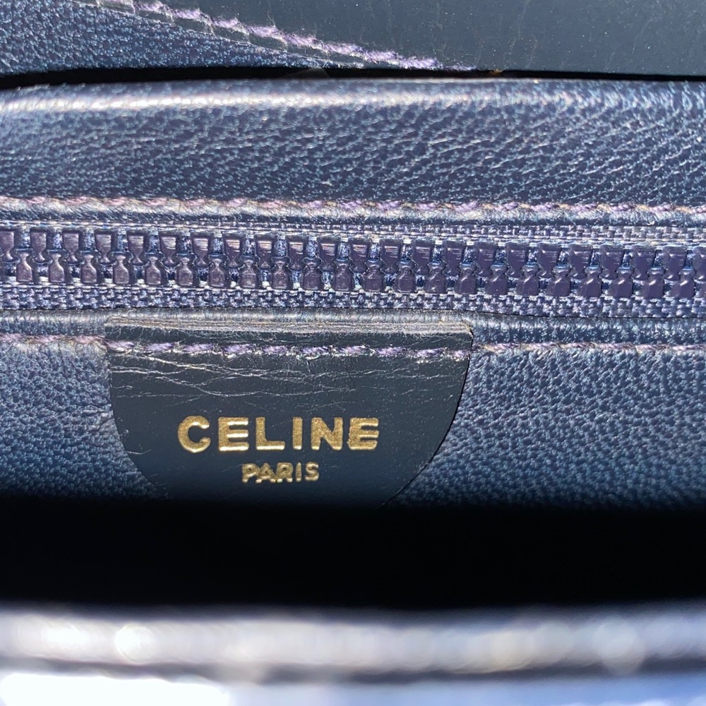 Authentic CELINE Envelope Navy Leather Clutch Bag - Picture 9 of 16